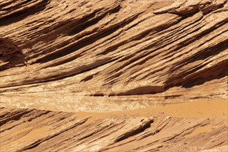 Rock Face in Grand Canyon at Horseshoe Bend, close-up shot