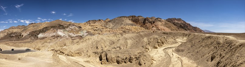 Panorama of Artist's Pallete, Death Valley National Park, California, USA, North America