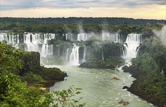 Iguazu Falls in South America during sunset (brasilian side)