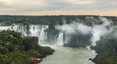 Iguazu Falls in South America during sunset (brasilian side)