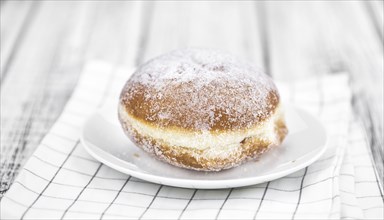 Berliner Doughnuts (fresh made) as detailed close-up shot, selective focus