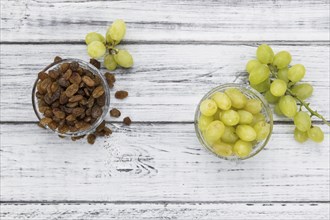 Portion of Raisins as detailed close-up shot, selective focus