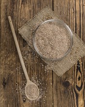 Fresh Wheat Bran as detailed close-up shot (selective focus)