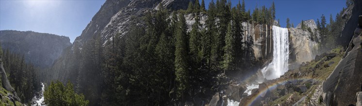 Vernal Falls panoramic view in Yosemite National Park