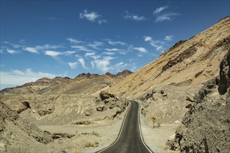 Narrow road in Death Valley National Park, California