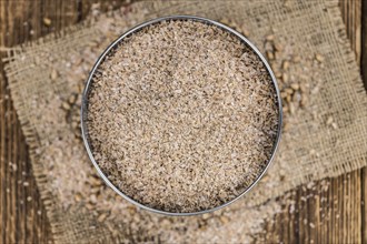 Fresh Wheat Bran as detailed close-up shot (selective focus)