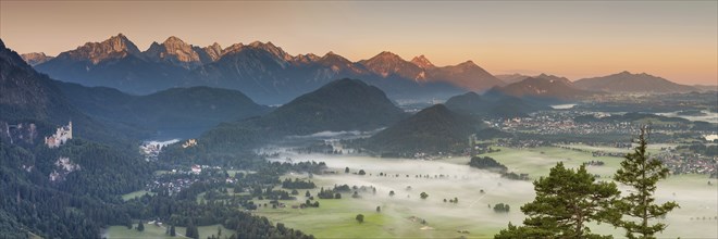 Neuschwanstein Castle, Hohenschwangau near Füssen, Ostallgäu, Allgäu, Bavaria, Germany, Europe