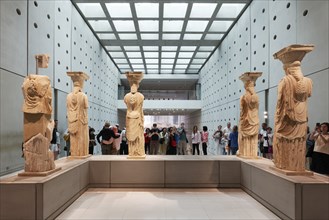 Gallery with caryatids, Acropolis Museum, architect Bernard Tschumi, Athens, Greece, Europe