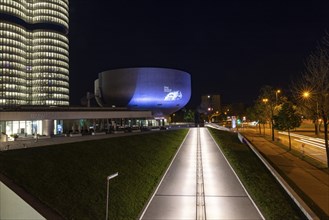 BMW four-cylinder or BMW tower, BMW Group headquarters, Munich, Bavaria, Germany, Europe