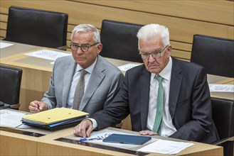 Winfried Kretschmann (right, Greens, Minister President of Baden-Württemberg) and his deputy,