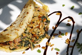 Swabian cuisine, stuffed pancakes with chard and pine nuts, vegetarian, hearty, savoury, typical