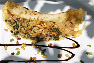 Swabian cuisine, stuffed pancakes with chard and pine nuts, vegetarian, hearty, savoury, typical