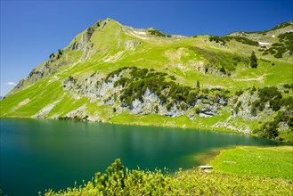 Seealpsee and Seekopfel, 1919m, Allgäu Alps, Allgäu, Bavaria, Germany, Europe