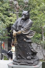 Bronze figure in a temple, Hong Kong, Asia