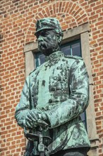 Statue of the Danish king Christian IX in front of the town hall in Nyborg, Funen, Fyn, Fyn Island,