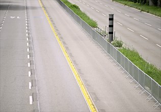 Bundesstrasse B14, Cannstatter Strasse, empty, closed, daytime, Polyscan speed camera, Poliscan,