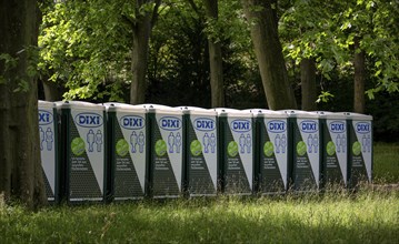 Mobile DIXI toilets, toilet block, toilet, park, Lower Palace Gardens, park, Stuttgart,