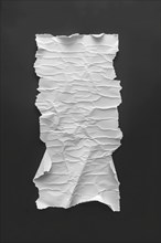 A crumpled piece of white paper on a black background, creating a minimalistic contrast, AI