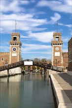 Canal and entrance to the Arsenal in Venice