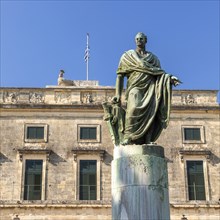 Statue in front of the Governor's Palace in Kerkyra, Corfu