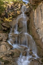 Small waterfall in the Annatal valley, Ortisei, Val Gardena, South Tyrol