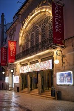 Night shot, Theatre, Teatro Politeama, Old Town, Lisbon, Portugal, Europe