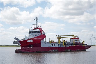 Dredger TEUNIS HUIBERTUS, at the seaport, Delfzijl, Netherlands