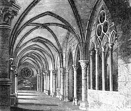 Cloister in Maulbronn Monastery, Baden-Württemberg, church building at the time of the Crusades,