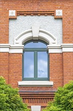 Brick façade of a refurbished industrial building