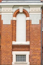 Brick façade of a refurbished industrial building