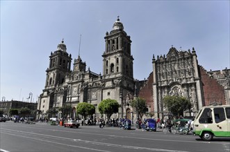 Cathedral, Zocalo, Mexico City, Distrito Federal, Mexico, Central America, Old cathedral with