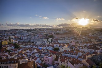 View from the viewpoint Miradouro da Graça, also Sophia de Mello Breyner Andresen, city view, old