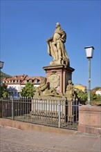 Germany, Heidelberg, June 28th 2024: Sculpture of Prince Elector Carl Theodor at Karl Theodor