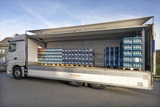 Beverage delivery for a supermarket, Siegen, North Rhine-Westphalia, Germany, Europe