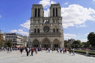 Cathedral Notre Dame de Paris, west facade, Île de la Cité, Paris, France, Europe, Cathedral with