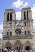 Cathedral Notre Dame de Paris, West facade, Île de la Cité, Paris, France, Europe, Central facade