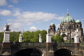 Schlossbrücke with view of the Berlin Dom, Germany, Europe