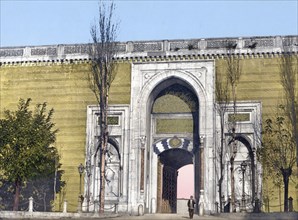 Royal Gate at the Topkapi Palace in Constantinople, today Istanbul, Turkey, Historical, digitally