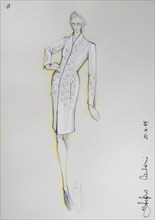 Fashion sketch, fashion design, women's fashion, fashion collection Prêt à porter autumn-winter