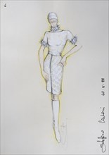 Fashion sketch, fashion design, women's fashion, fashion collection Prêt à porter autumn-winter