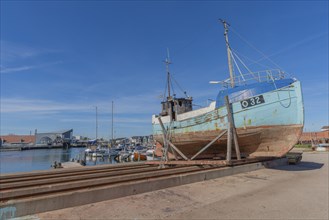 Kerteminde small repair yard, fishing boat, sailing harbour, Great Belt, Fyn, Fyn Island, Baltic