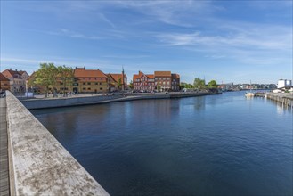 Small town of Kerteminde on the Great Belt, old town by the harbour basin, Fyn, Fyn Island, Baltic