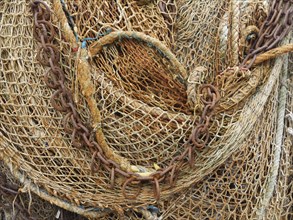 Close-up of a fishing net Detail of a fishing net