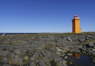 The Stafnesviti lighthouse in Stafnes on Reykjanes in Iceland
