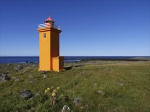 The Stafnesviti lighthouse in Stafnes on Reykjanes in Iceland