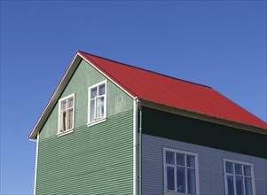 House with corrugated iron façade in Iceland