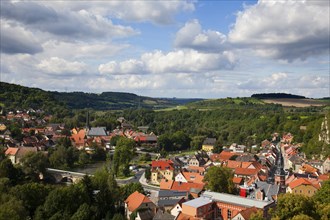 Camburg an der Saale in Thuringia, view from the castle Camburg Camburg on River Saale in