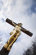 A crucified figure of Christ on an old cemetery in Regensburg a figure of Christ crucified on an