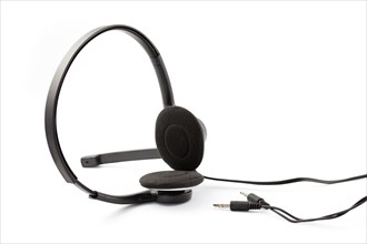 Headset in front of white background, studio shot