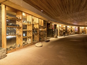 Inside museum Rakin Mapu, multiple exhibitions of the past, Reserva Biologica Huilo Huilo, Chile,